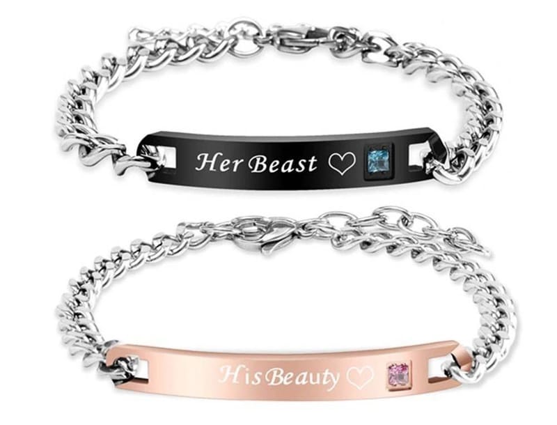 His Beauty Her Beast Bracelets for Couples