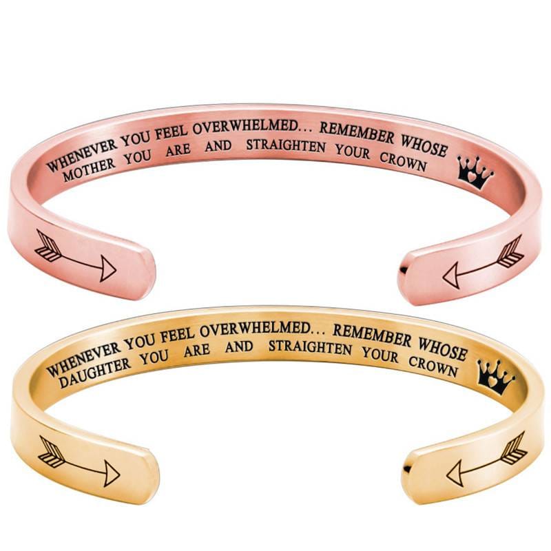 Engraved Cuff Matching Bracelets for Mother and Daughter