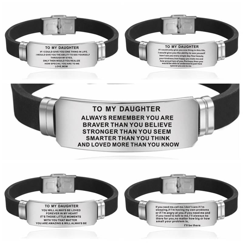To My Daughter Bracelet with Quotes