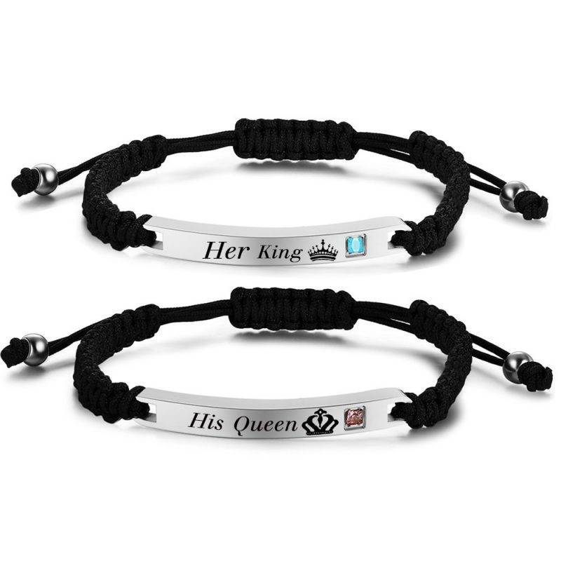 His Queen Her King Bracelets Set