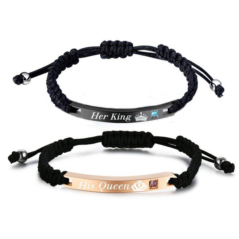 His Queen Her King Bracelets Set