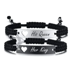 Engraved Matching Heart Bracelets